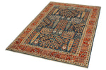 4x6 Navy and Rust Traditional Rug