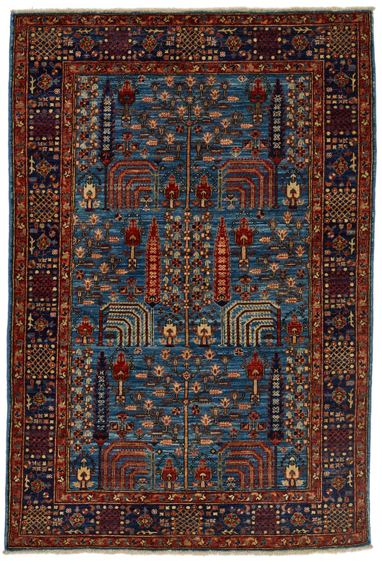 4x6 Blue and Navy Traditional Rug