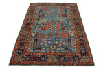 4x6 Blue and Navy Traditional Rug