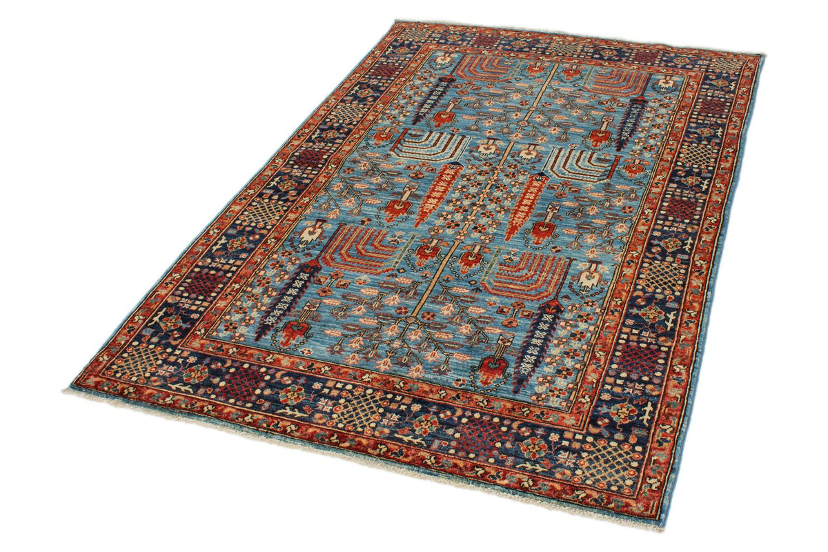 4x6 Blue and Navy Traditional Rug