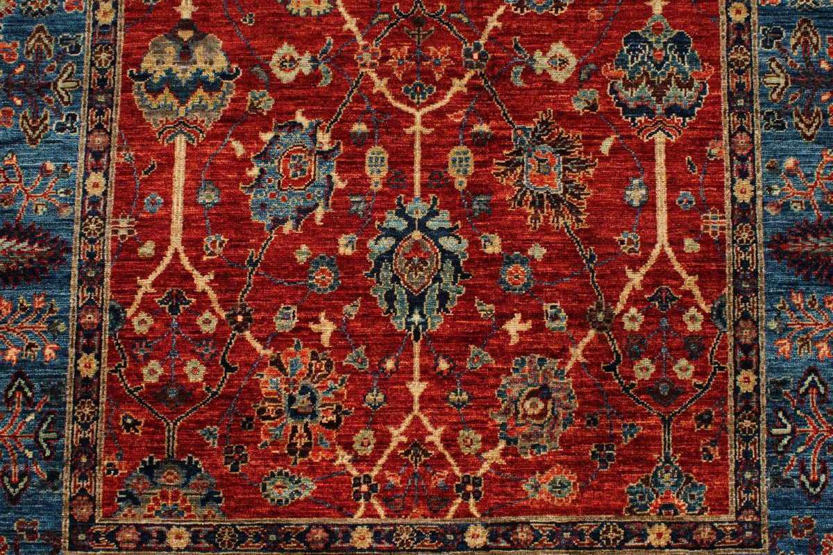4x6 Red and Blue Traditional Rug
