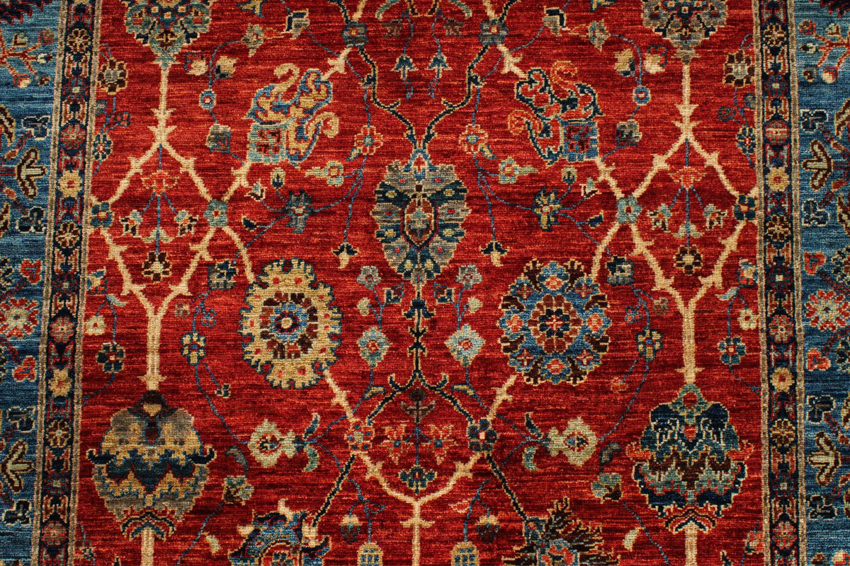 4x6 Red and Blue Traditional Rug