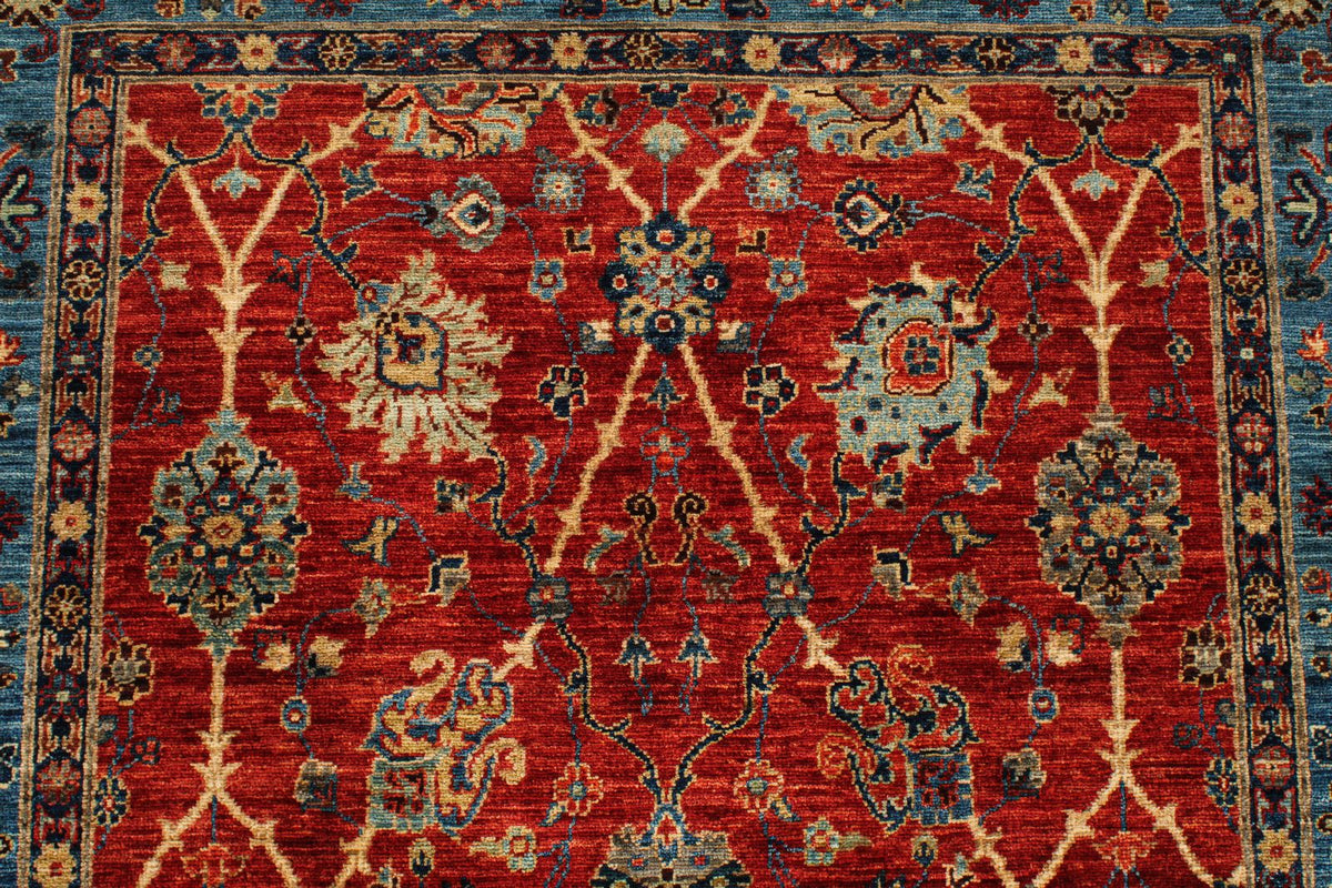 4x6 Red and Blue Traditional Rug