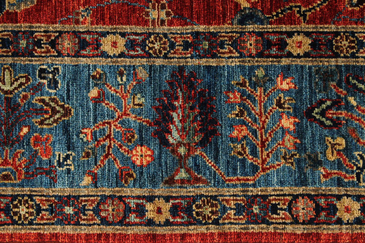 4x6 Red and Blue Traditional Rug