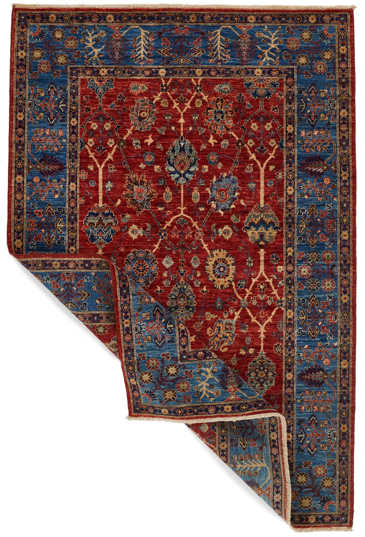 4x6 Red and Blue Traditional Rug