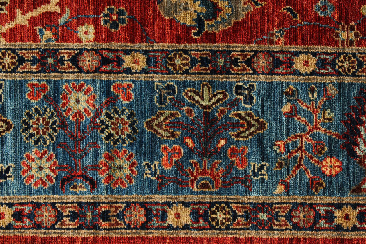 4x6 Red and Blue Traditional Rug