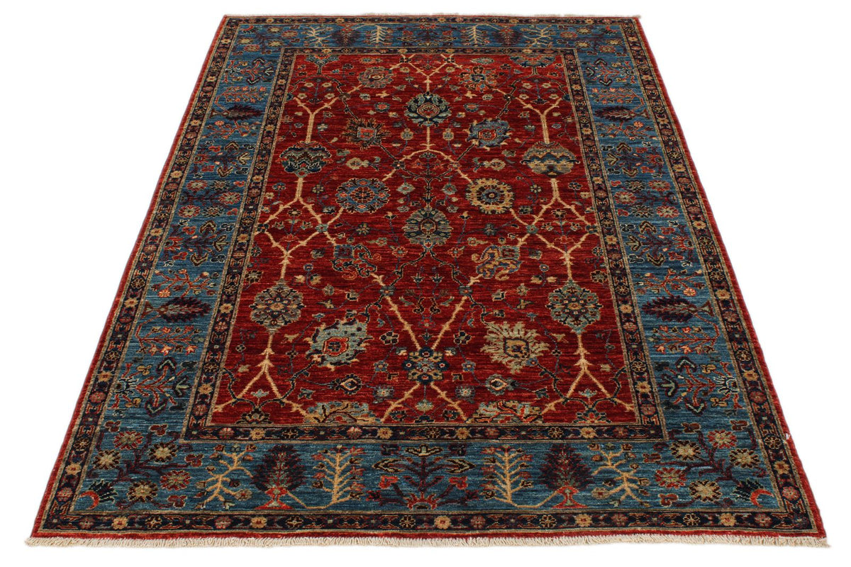 4x6 Red and Blue Traditional Rug