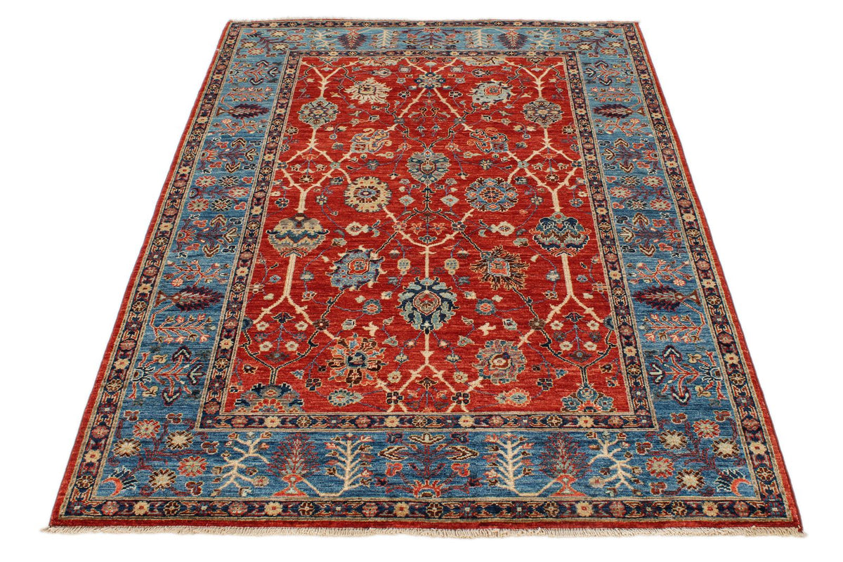 4x6 Red and Blue Traditional Rug