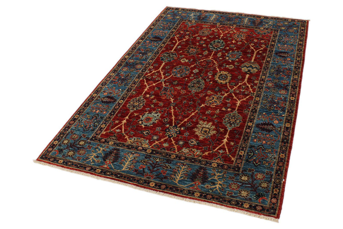 4x6 Red and Blue Traditional Rug