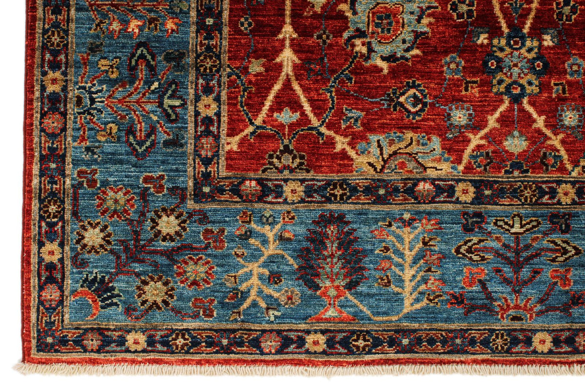 4x6 Red and Blue Traditional Rug