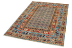 4x6 Multicolor and Blue Traditional Rug