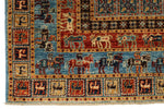 4x6 Multicolor and Blue Traditional Rug