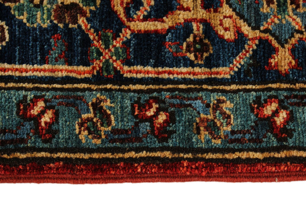 4x6 Red and Navy Traditional Rug