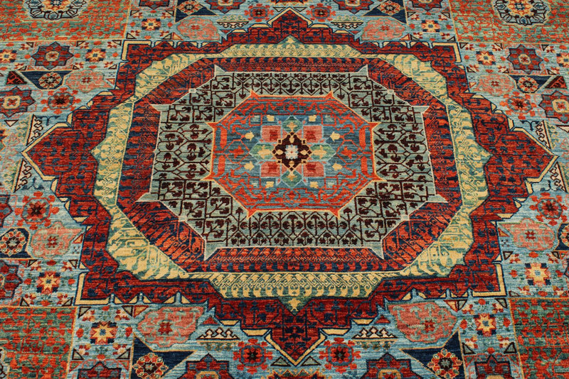 9x12 Blue and Multicolor Anatolian Traditional Rug