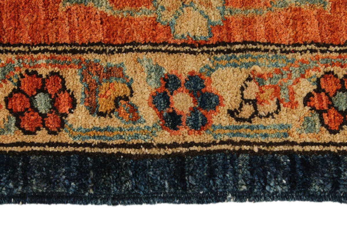 9x 12 Navy and Rust Anatolian Traditional Rug
