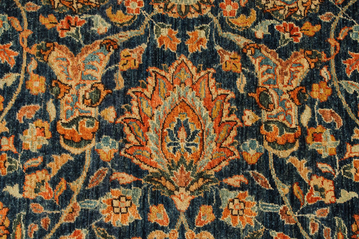 9x 12 Navy and Rust Anatolian Traditional Rug