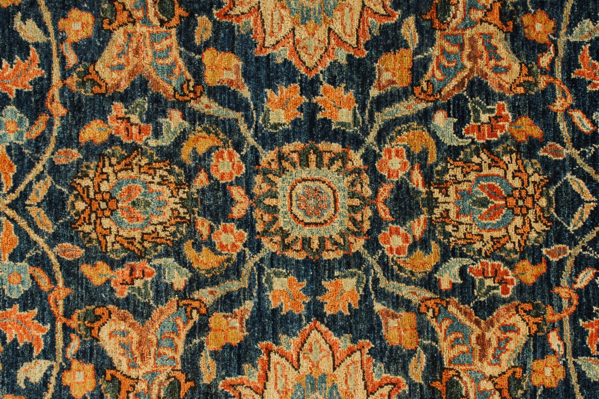 9x 12 Navy and Rust Anatolian Traditional Rug