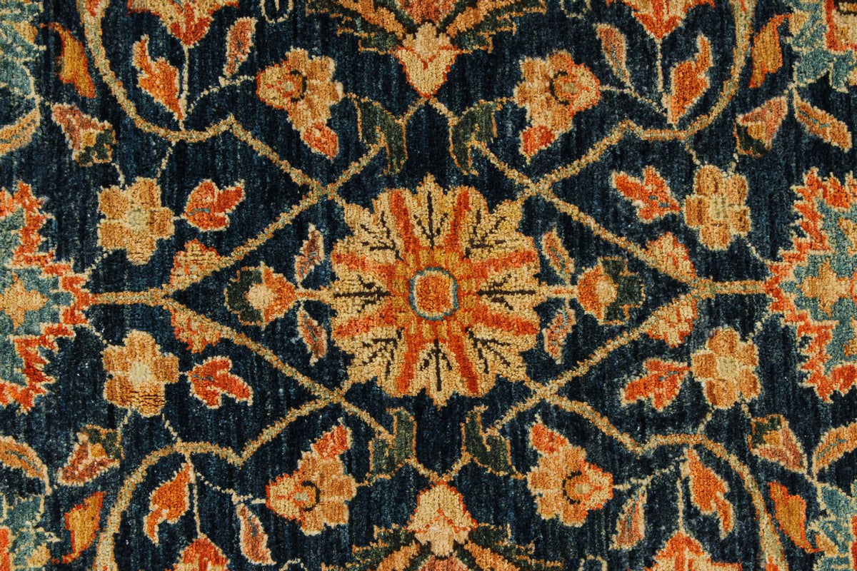 9x 12 Navy and Rust Anatolian Traditional Rug