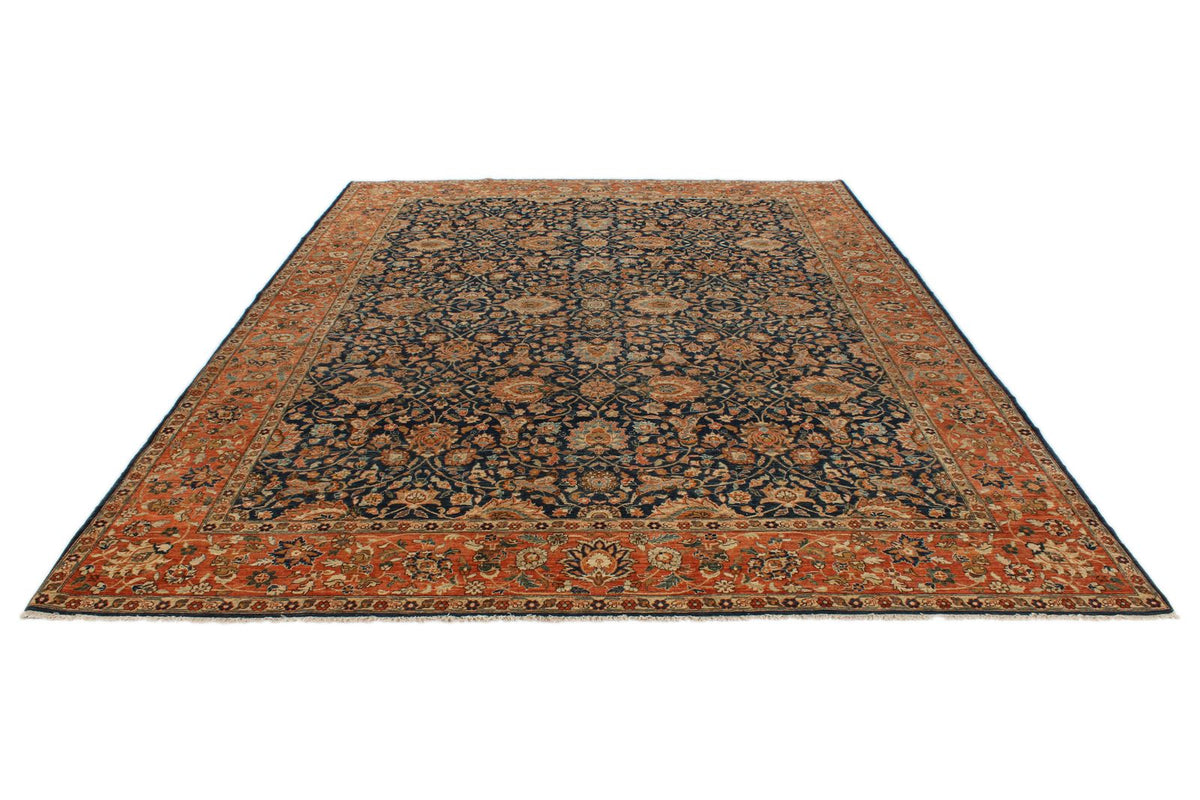 9x 12 Navy and Rust Anatolian Traditional Rug