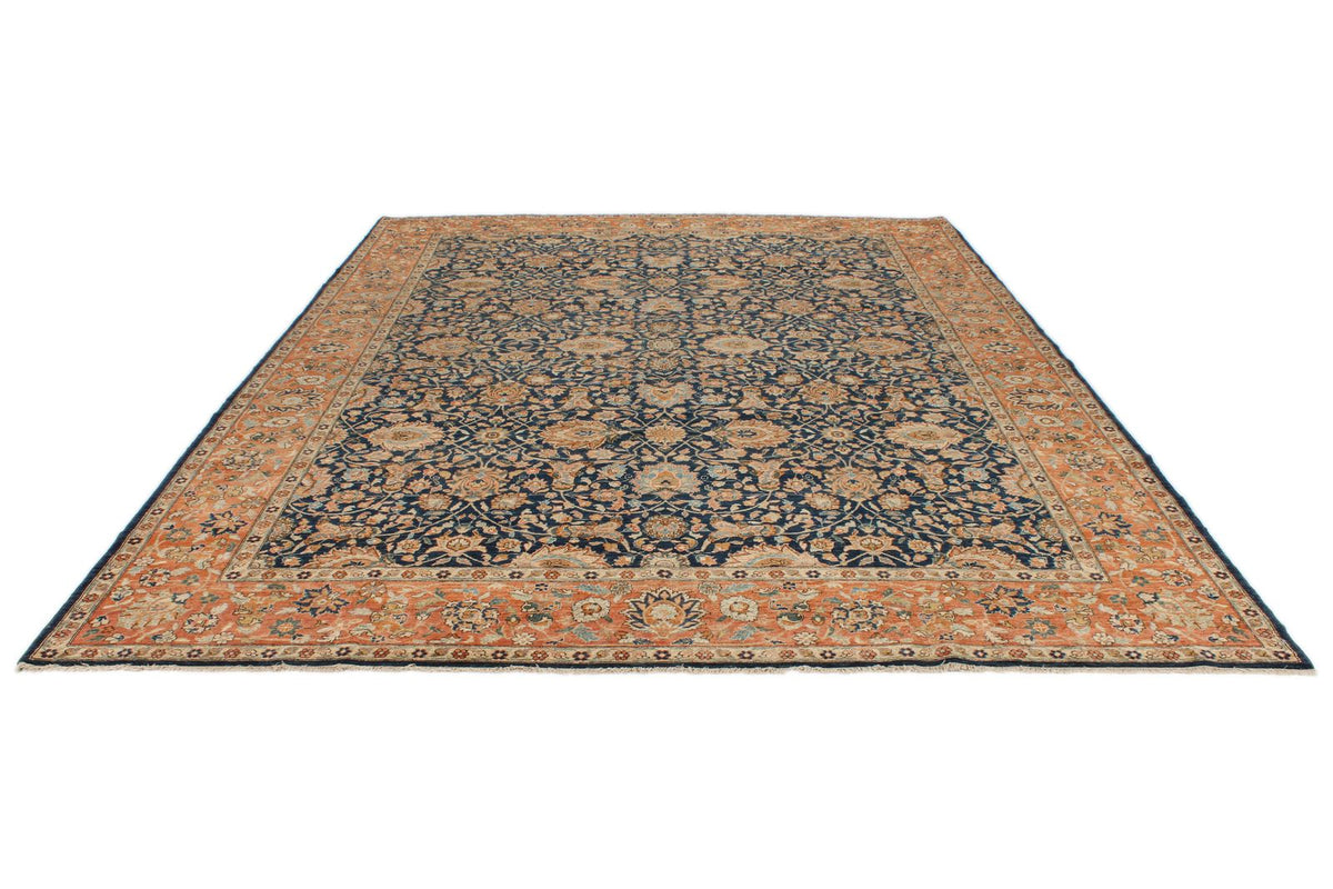 9x 12 Navy and Rust Anatolian Traditional Rug
