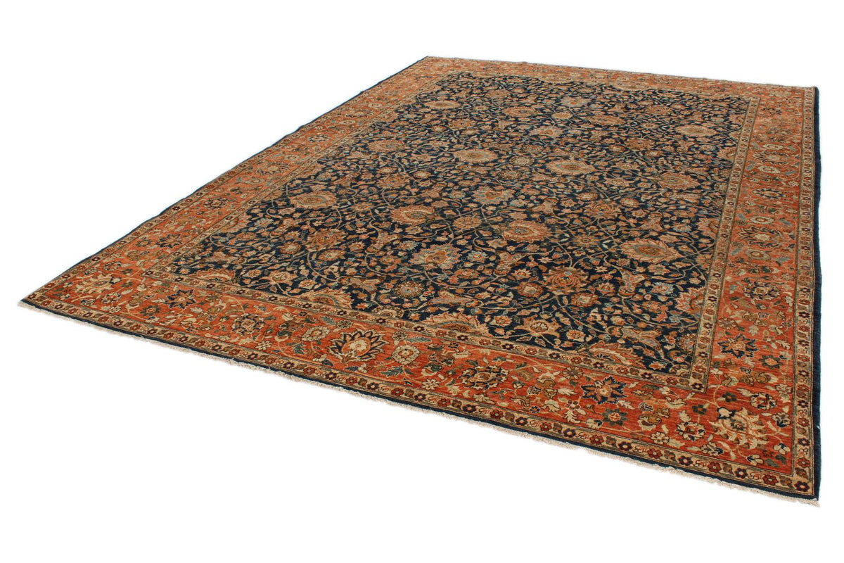 9x 12 Navy and Rust Anatolian Traditional Rug