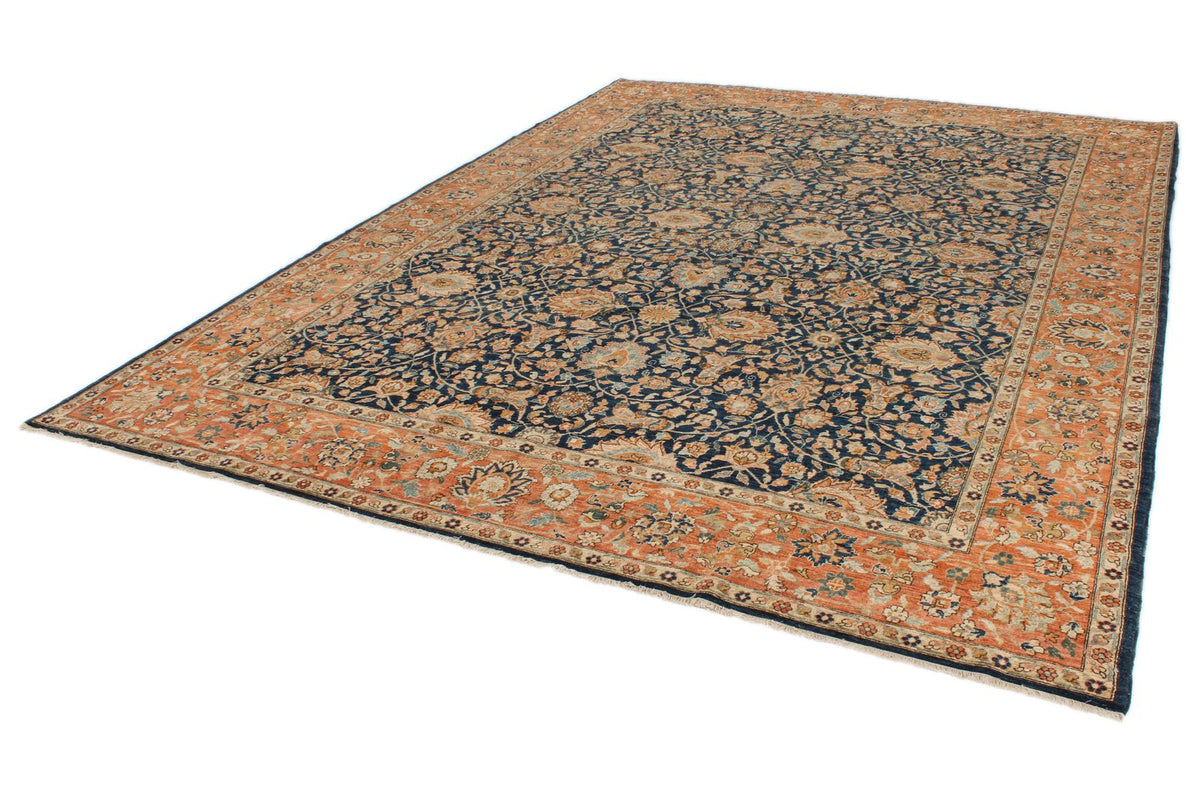 9x 12 Navy and Rust Anatolian Traditional Rug