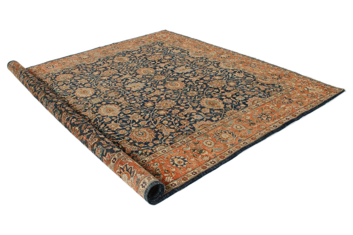 9x 12 Navy and Rust Anatolian Traditional Rug