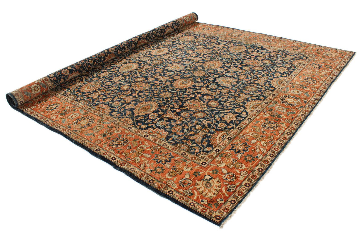 9x 12 Navy and Rust Anatolian Traditional Rug