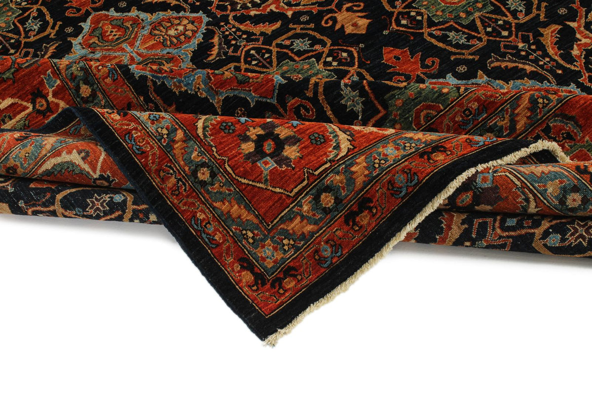9x12 Navy and Rust Anatolian Traditional Rug