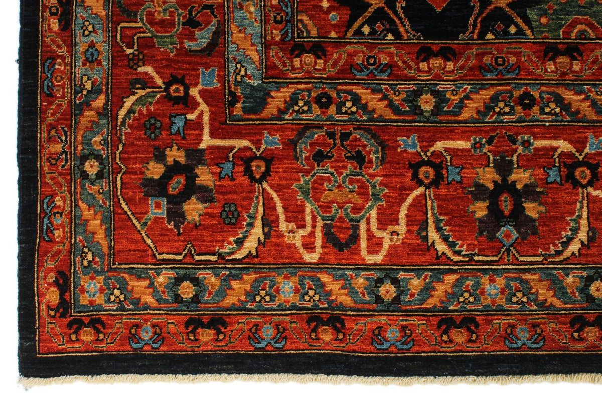 9x12 Navy and Rust Anatolian Traditional Rug