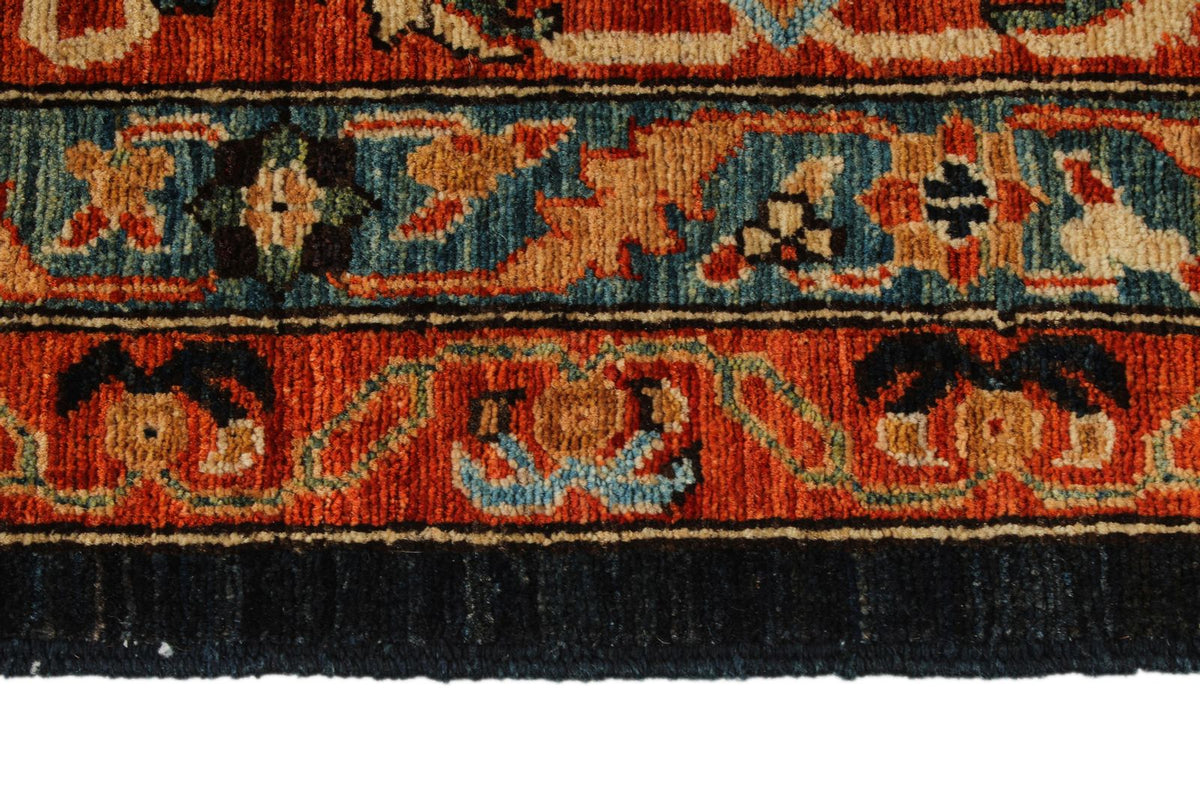 9x12 Navy and Rust Anatolian Traditional Rug