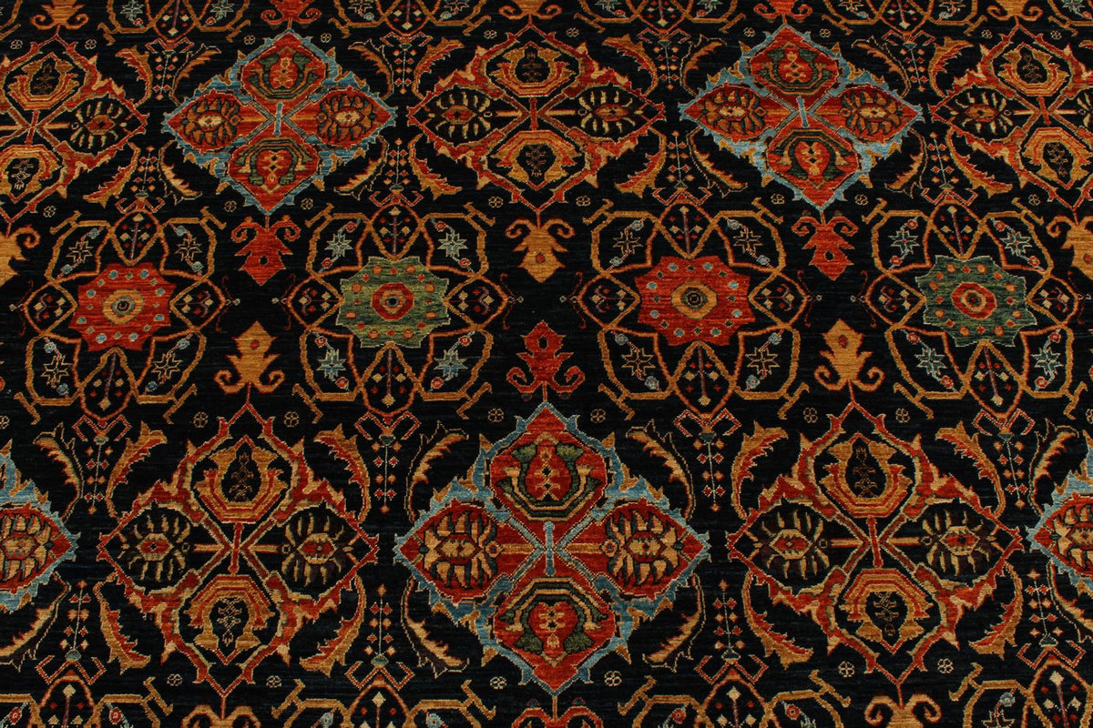 9x12 Navy and Rust Anatolian Traditional Rug