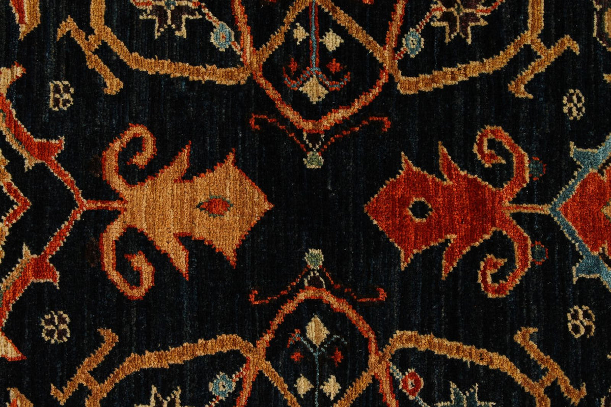 9x12 Navy and Rust Anatolian Traditional Rug