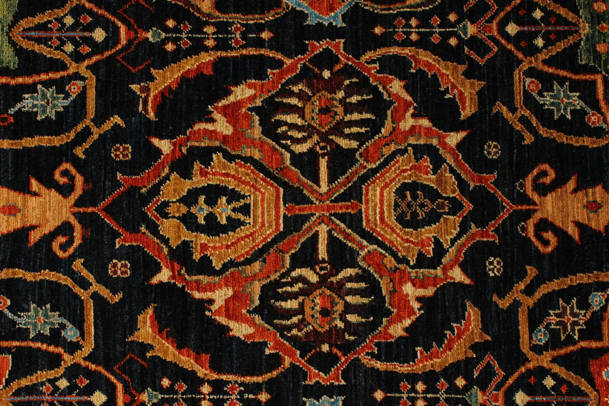 9x12 Navy and Rust Anatolian Traditional Rug