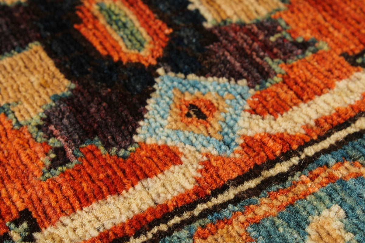 9x12 Navy and Rust Anatolian Traditional Rug