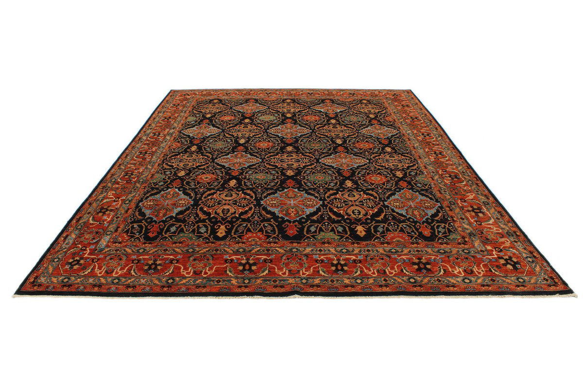 9x12 Navy and Rust Anatolian Traditional Rug