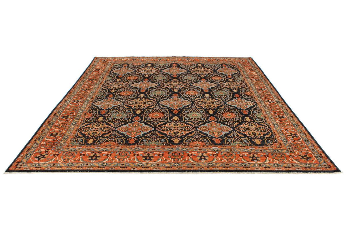 9x12 Navy and Rust Anatolian Traditional Rug