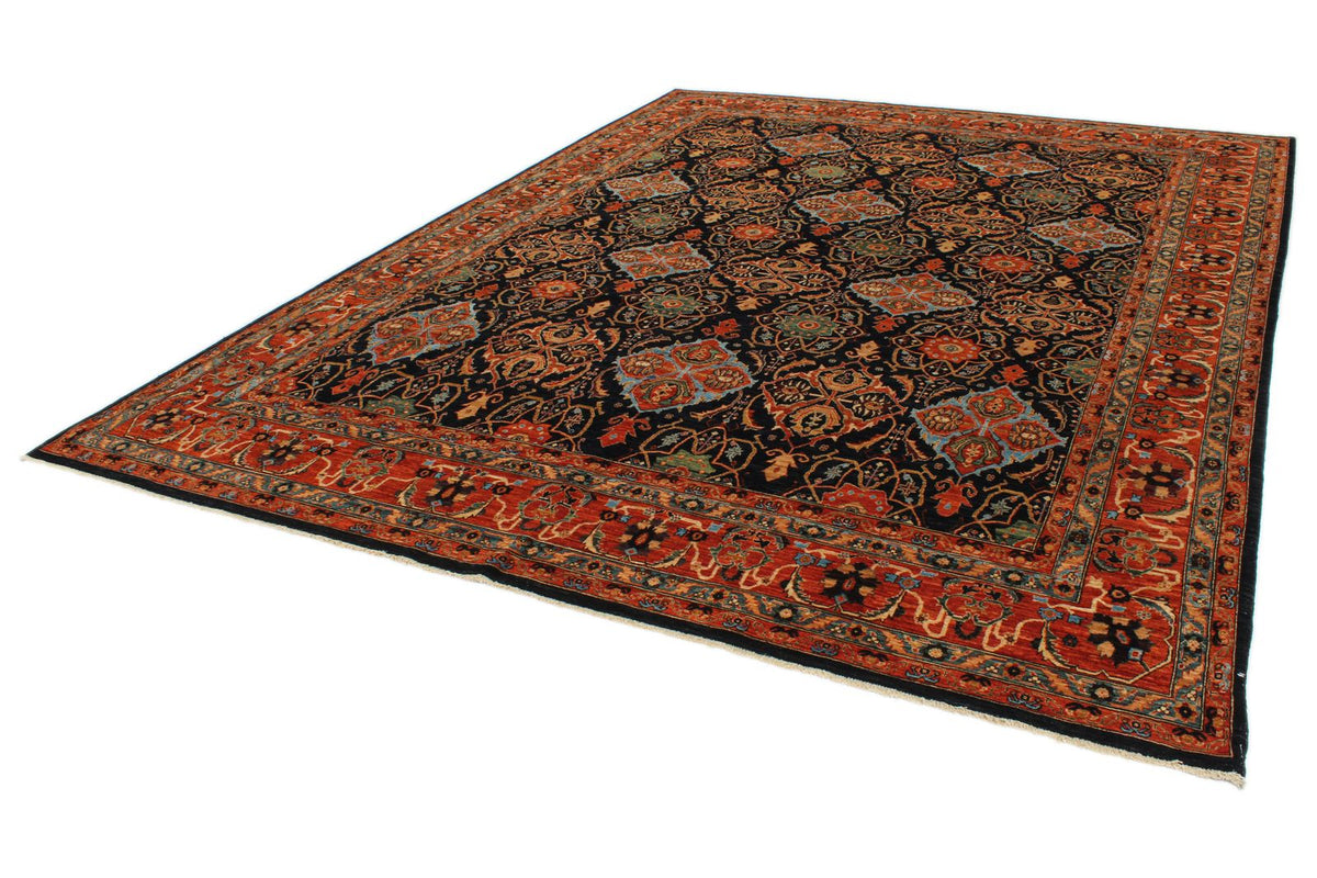 9x12 Navy and Rust Anatolian Traditional Rug