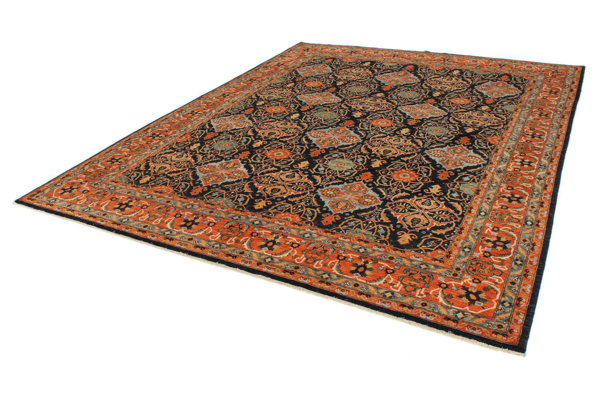 9x12 Navy and Rust Anatolian Traditional Rug