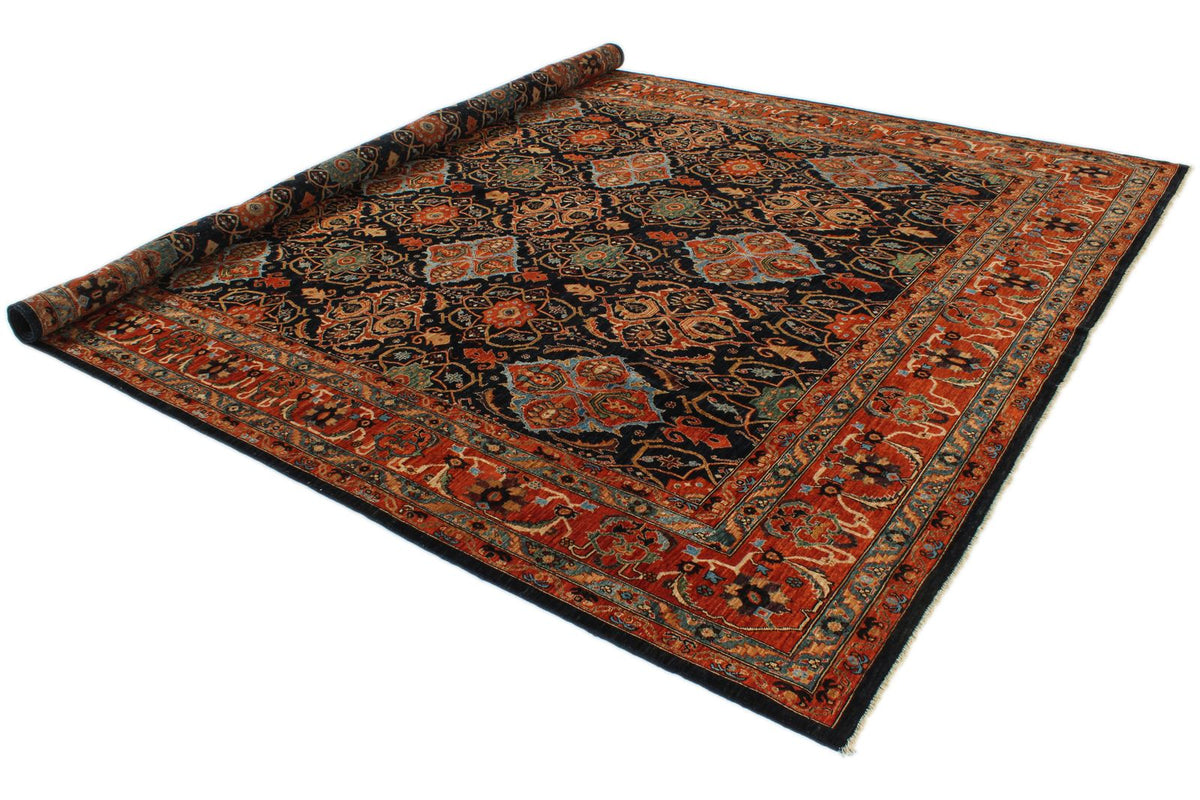 9x12 Navy and Rust Anatolian Traditional Rug