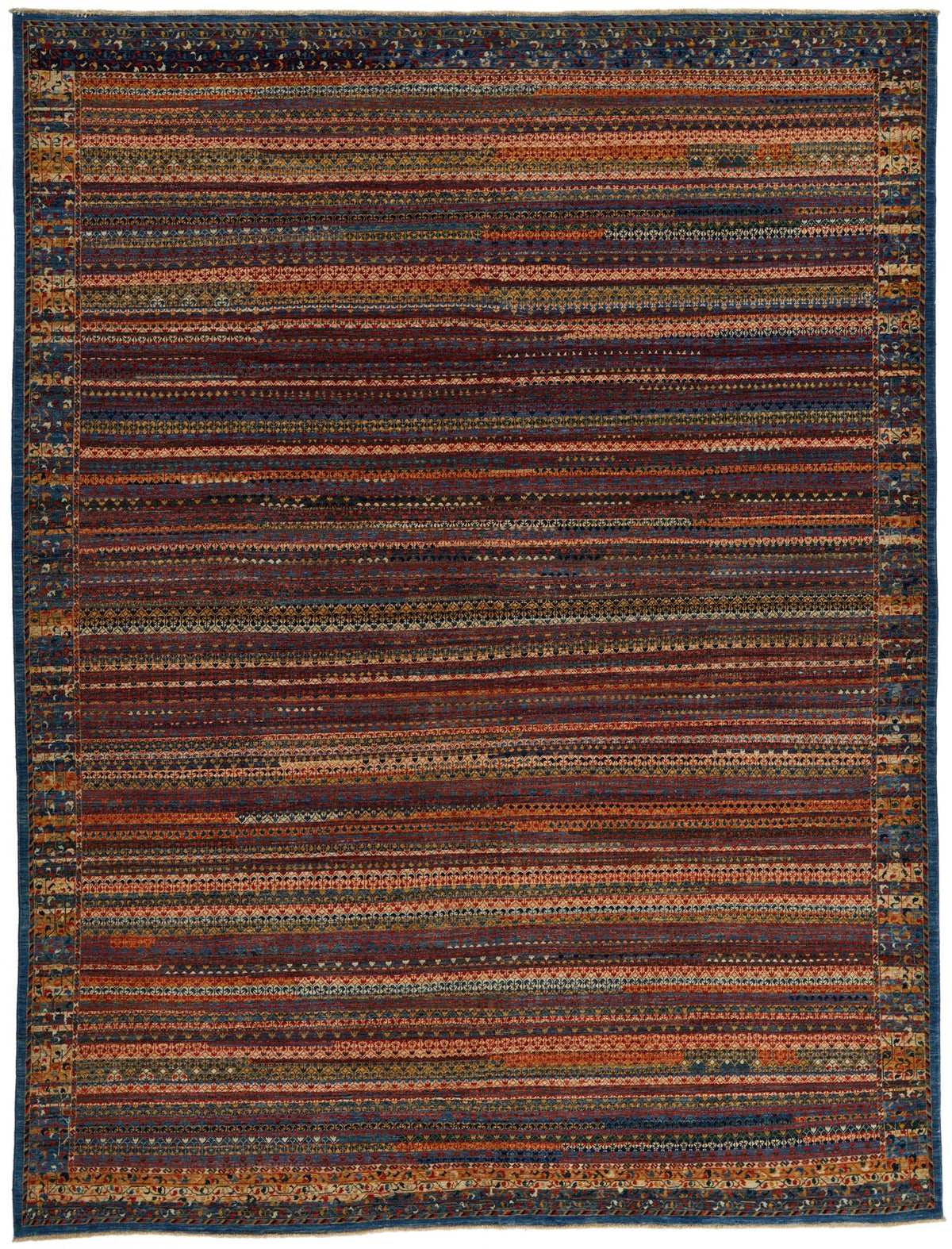 9x12 Blue and Multicolor Traditional Rug