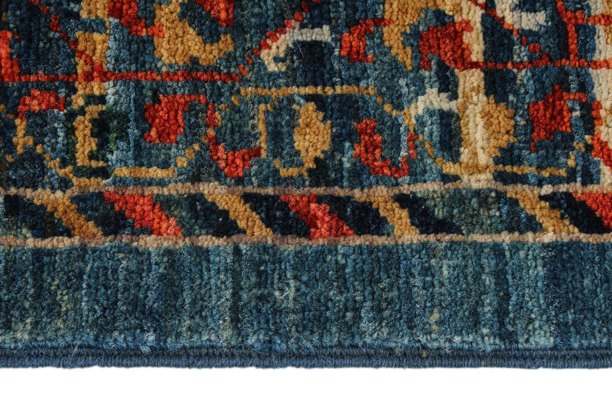 9x12 Blue and Multicolor Traditional Rug