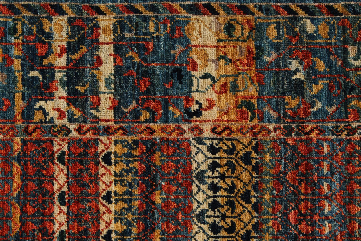 9x12 Blue and Multicolor Traditional Rug