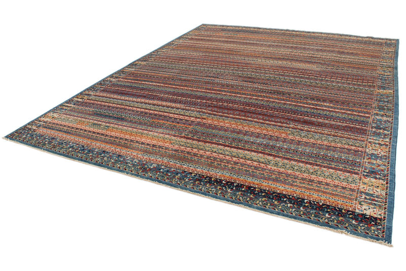 9x12 Blue and Multicolor Traditional Rug