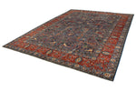 9x12 Blue and Rust Anatolian Traditional Rug