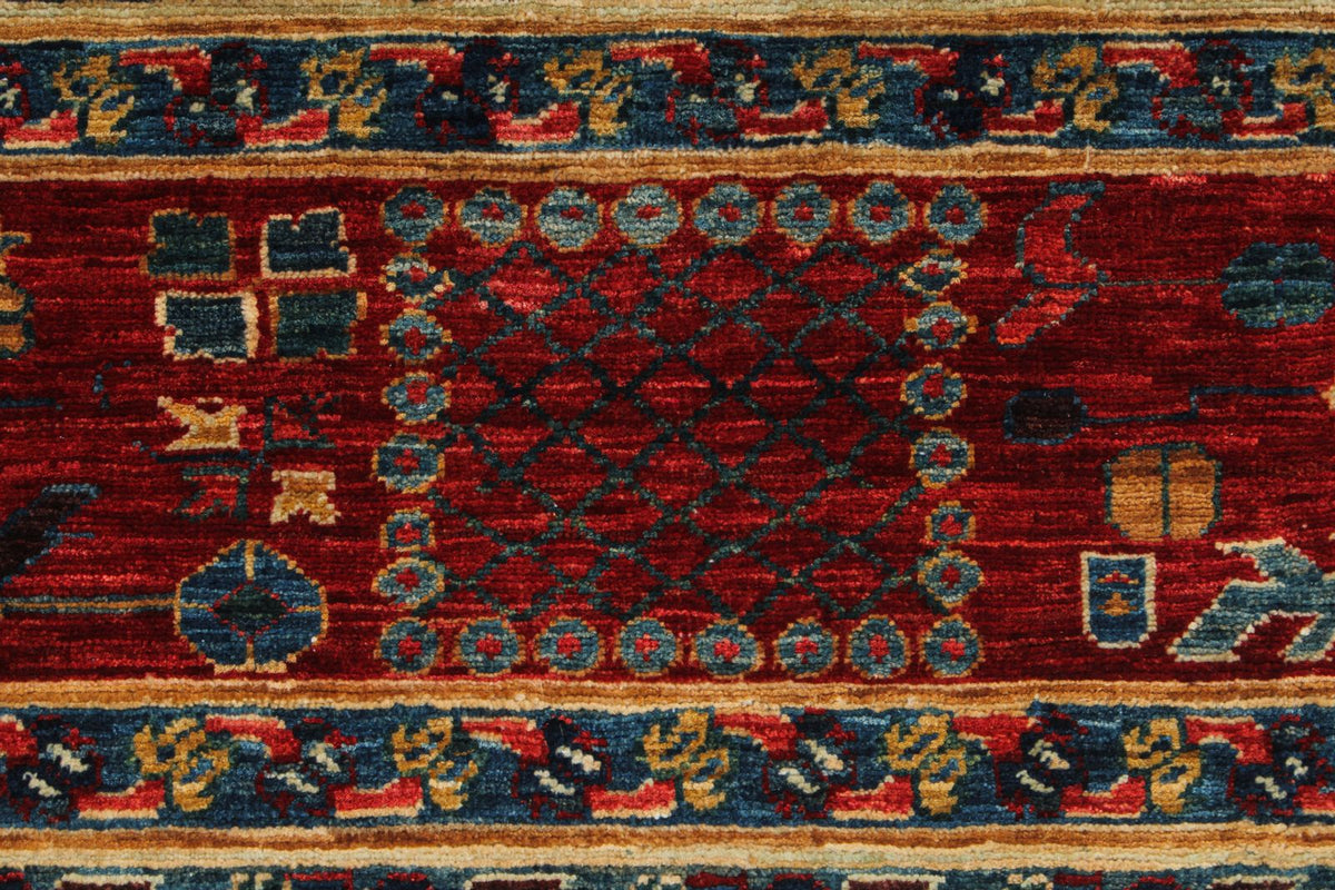 9x12 Navy and Red Traditional Rug