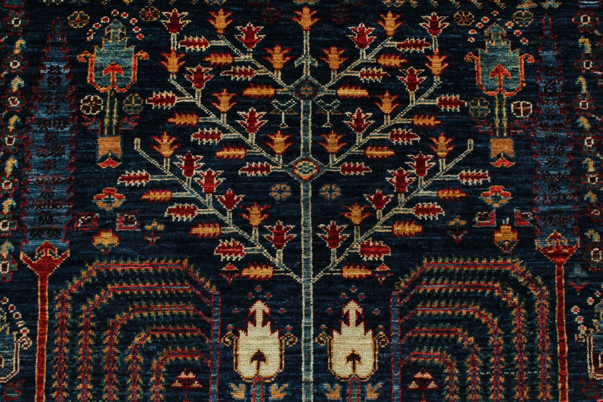 9x12 Navy and Red Traditional Rug