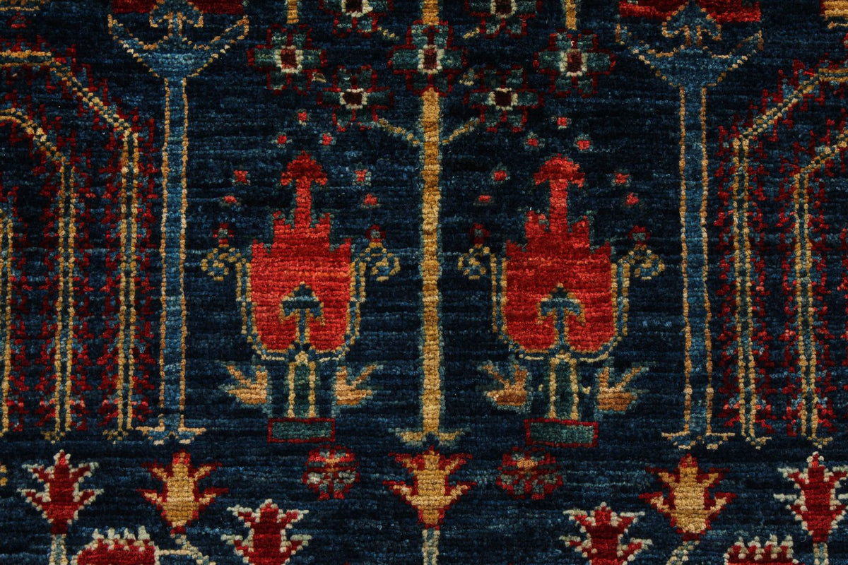 9x12 Navy and Red Traditional Rug