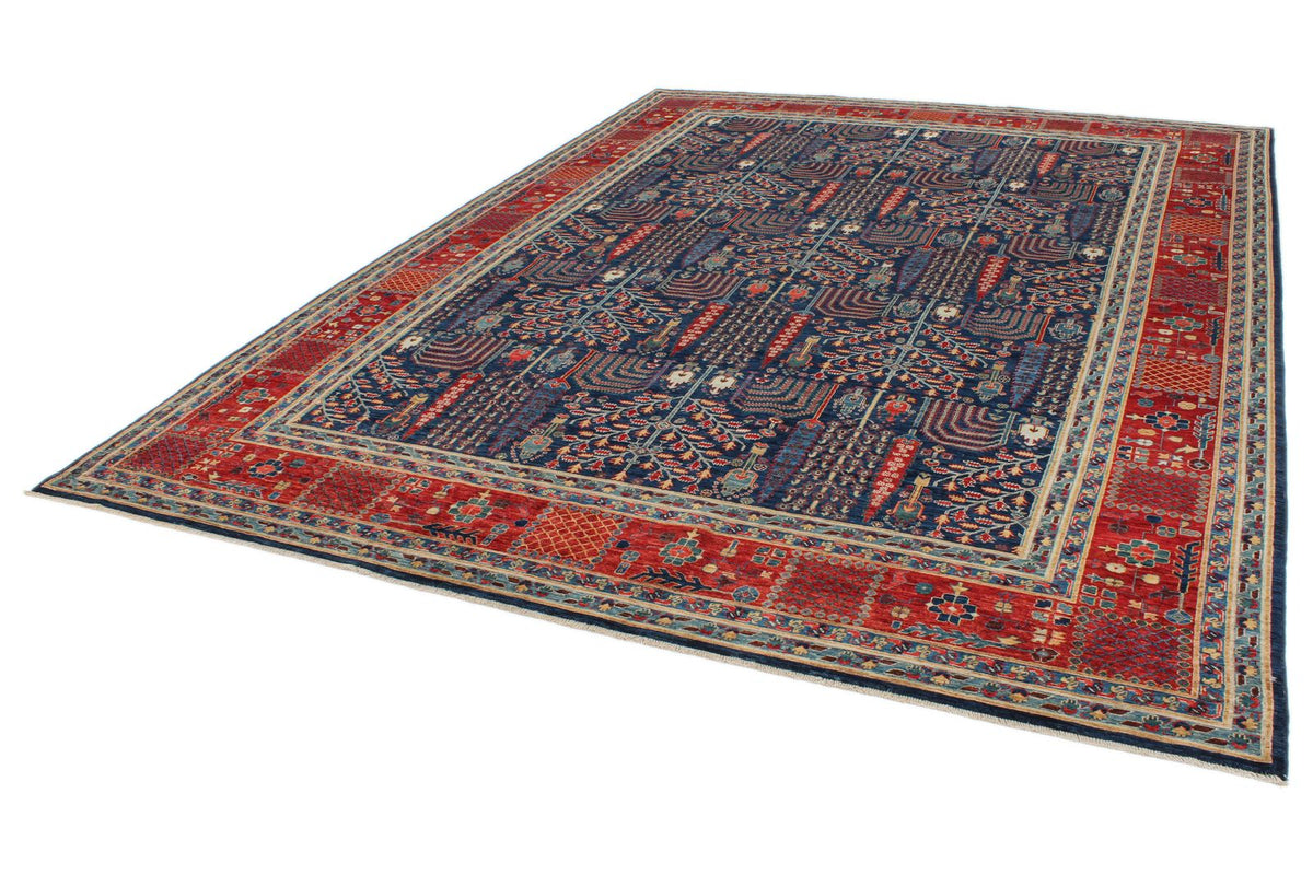 9x12 Navy and Red Traditional Rug