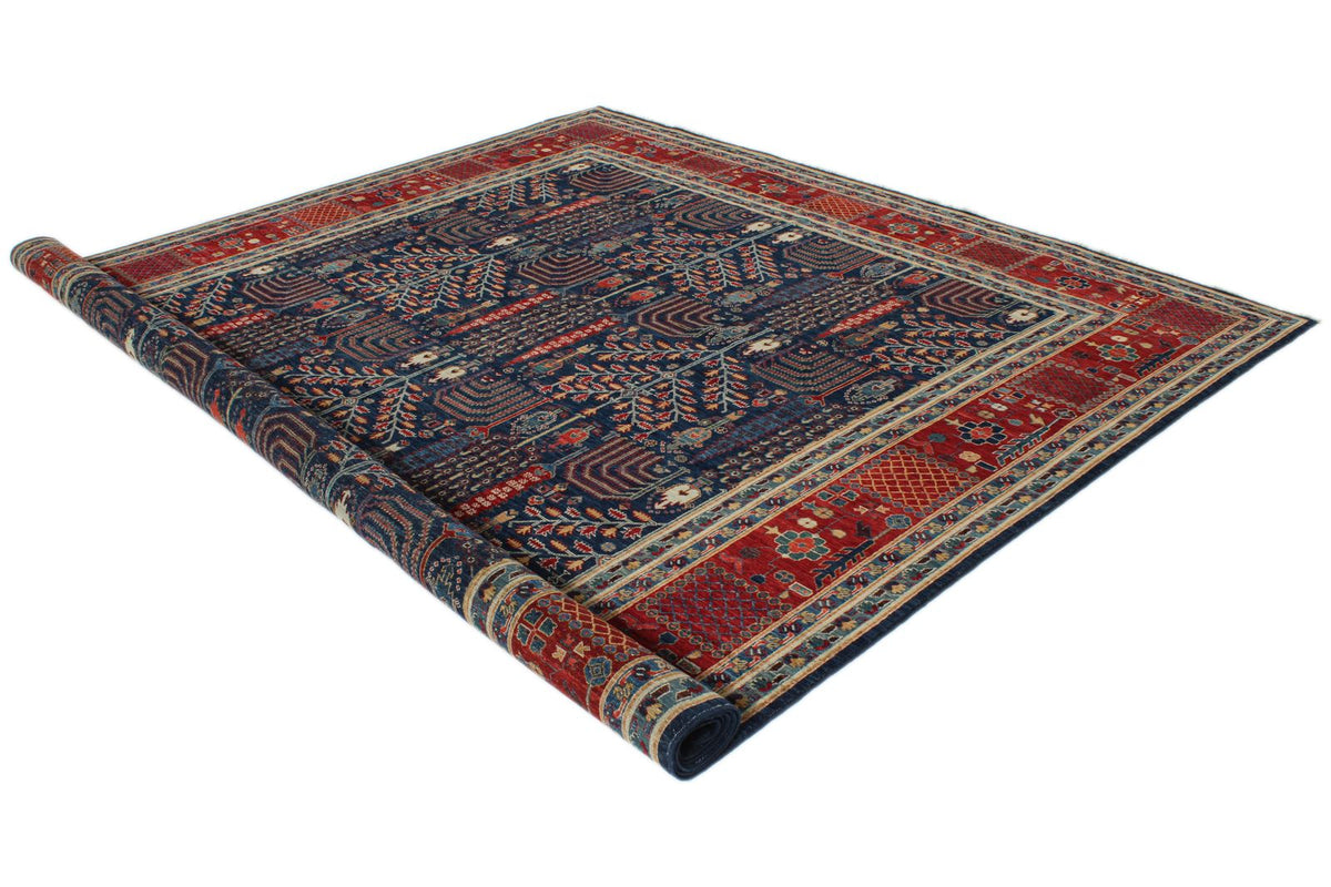 9x12 Navy and Red Traditional Rug
